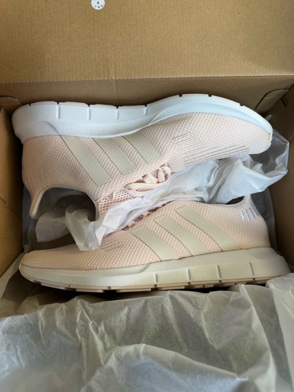 adidas Women’s Light Pink Mesh Running Shoes with White Sole